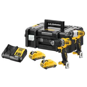 KIT 2 OUTILS XR 12V 3AH  LI-ION DEWALT (PERCEUSE VISSEUSE + VISSEUSE ACHOCS) - PRIX NET