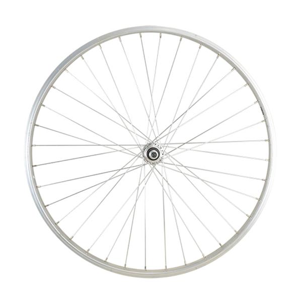 ROUE VELO URBAIN 650 X 35B AR ECROU AXE PLEIN JANTE ALU ARGENT RL A VISSER 5 / 6 / 7V 36T