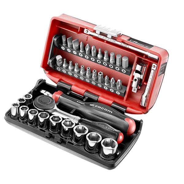 1/4'' RATCHET BOX - ROTATING HANDLE - SOCKETS - HEXAGON BIT FACOM NANO - FIXED PRICE