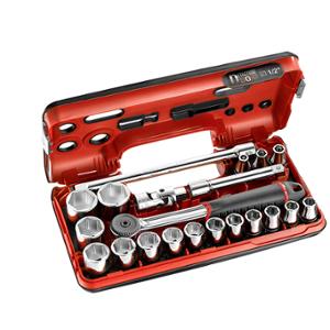 COFFRET CLIQUET 1 / 2" ETANCHE - DOUILLES 6 PANS FACOM (21 PIECES) - PRIX NET