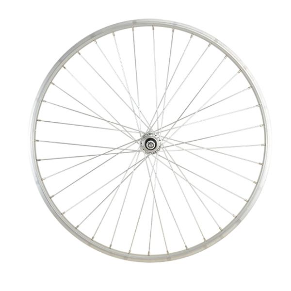 ROUE VELO URBAIN 650 X 30A AR ECROU AXE PLEIN JANTE ALU ARGENT RL A VISSER 5 / 6 / 7V 36T