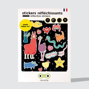 REFLECTING STICKERS RAINETTE SUPER HEROS (SHEET 13X15.5cm)