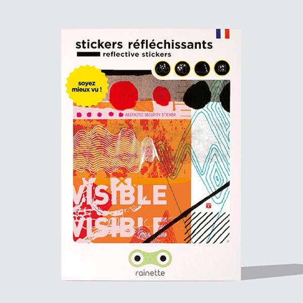 AUTOCOLLANT / STICKER REFLECHISSANT RAINETTE ABSRACT (PLANCHE 13X15.5CM)