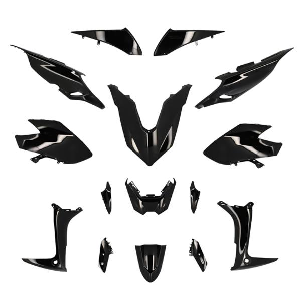 CARROSSERIE / CARENAGE MAXI SCOOTER TUN'R KIT 560 YAMAHA TMAX NOIR BRILLANT 2020-> (15 PIECE