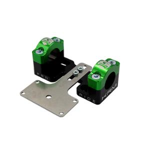 HANDLEBAR BRACKET/RIGIDIFIERS MOTO 50cc/MOTO KRM PRO RIDE ALU FOR HANDLEBAR 28.6MM - BLACK/GREEN