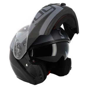 CASQUE MODULABLE DOUBLE ECRAN TRENDY T-704 ZUNIS NOIR / GRIS MAT T53-54 XS