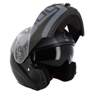 CASQUE MODULABLE DOUBLE ECRAN TRENDY T-704 ZUNIS NOIR / GRIS MAT T59-60 L