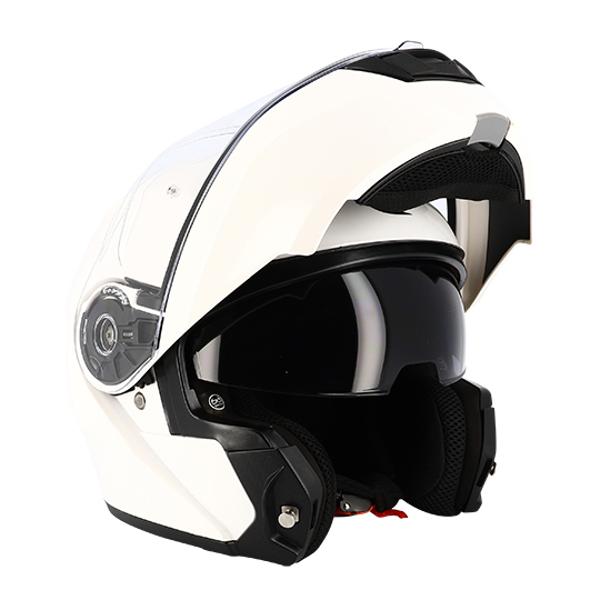 CASQUE MODULABLE DOUBLE ECRAN TRENDY T-706 BLANC VERNI T63-64 XXL