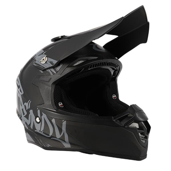 CASQUE CROSS TRENDY  T-904 NOIR / GRIS MAT T63-64 XXL