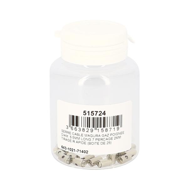 ABRAZADERA CABLE MAGURA GAS PUÑO DIÁM. 5.5MM LONG.7 PERFO 2MM TIRADA RÁPIDA (CAJA 25)