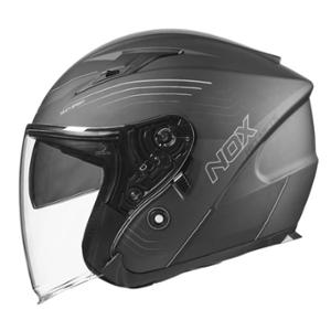 CASQUE JET DOUBLE ECRAN NOX N128 SPIRIT NOIR MAT / TITANIUM T53-54 XS