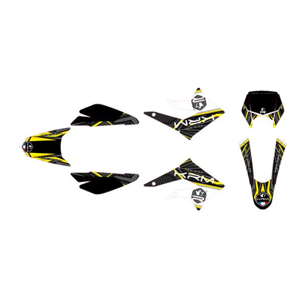 DECO KIT/STICKER KRM FOR DERBI SENDA 11->18/RCR/SMT ->18 - YELLOW