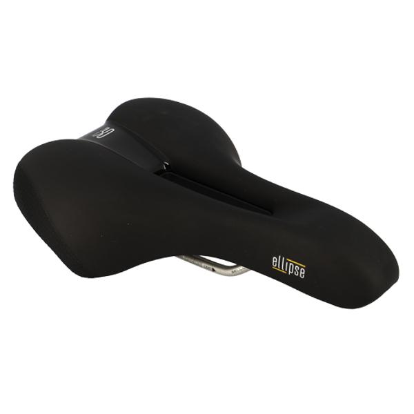 SELLE LOISIR SELLE ROYAL PREMIUM ELLIPSE MODERATE UNISEX NOIR AVEC OUVERTURE CENTRALE