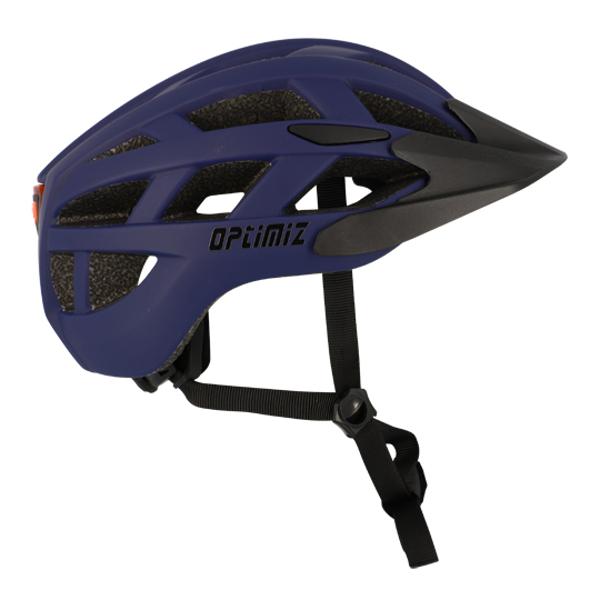 CASQUE VTT OPTIMIZ O332 BLEU MAT IN-MOLD AVEC REGLAGE OCCIPITAL ET ECLAIRAGE T.M (54 / 58)