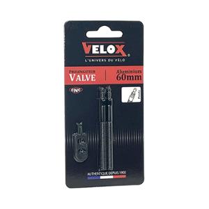 VALVE EXTENSION VELOX ALU BLACK  60mm  SEMI-THREADED (X2)