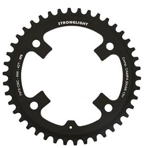 CHAIN RING GRAVEL MONO Ø 123 38 TEETH ALU 7075 BLACK 4 SPOKES STRONG COMP. CAMPA EKAR 13