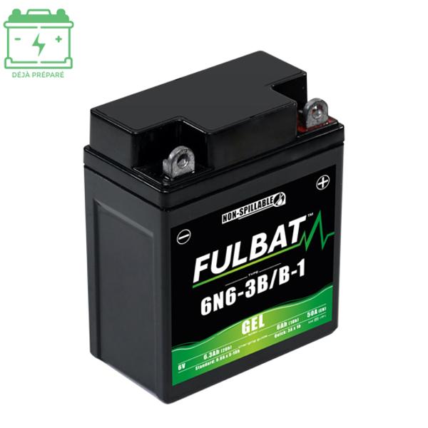 BATTERIE 6N6-3B FULBAT 6V6AH CLASSIC LG95 L57 H117  (GEL - SANS ENTRETIEN) - ACTIVEE USINE