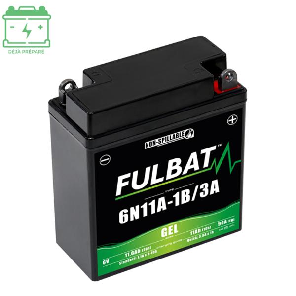 BATTERIE 6N11A-1B / 3A FULBAT 6V11AH CLASSIC LG121L58 H130 (GEL - SANS ENTRETIEN) - ACTIVEE