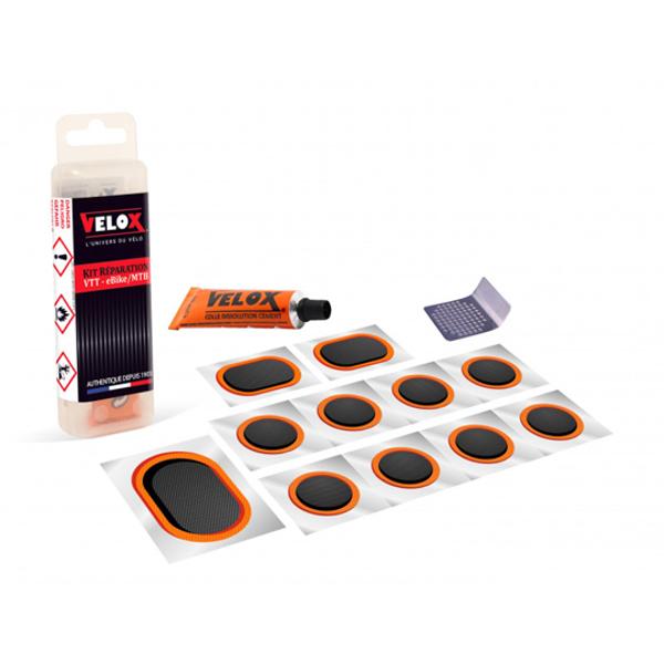 PUNCTURE REPAIR KIT VELOX -MTB- 11 PARTS + DISSOLVANT 5ml + 1 GRATER