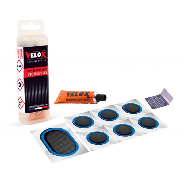 BICYCLE PUNCTURE REPAIR KIT VELOX -URBAN/HYBRID- 7 PARTS REINFORCED + SOLVENT 5ml + 1 GRATER