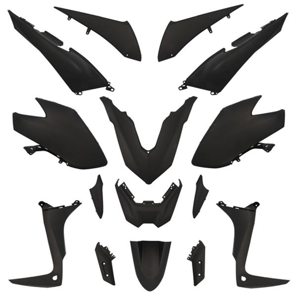 CARROSSERIE / CARENAGE MAXI SCOOTER TUN'R KIT  530 YAMAHA TMAX NOIR MAT 2017->2019 (15 PIECE