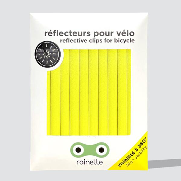 REFLECTEUR POUR RAYON DE VELO 80 MM RAINETTE JAUNE FLUO (12 PIECES)