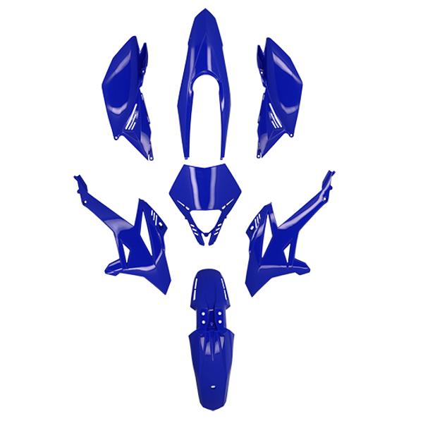 CARROSSERIE / CARENAGE MECABOITE TUN'R KIT  BETA 50 RR 2012->2022 BLEU (7 PIECES)