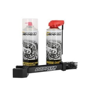 CHAIN MAINTENANCE PACK DOPPLER  - CONTENTS: CLEANER + CHAIN GREASE IN SPRAY CAN 400ml + BRUSH