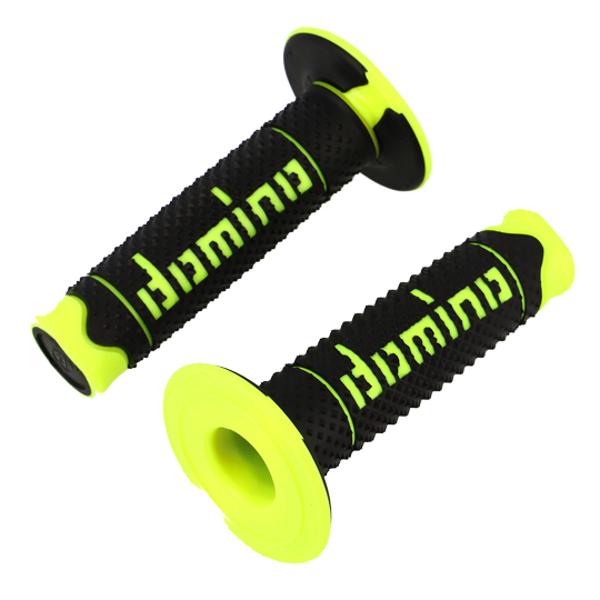 GRIPS DOMINO A260 CROSS/ENDURO BLACK/NEON YELLOW (PAIR) 120MM