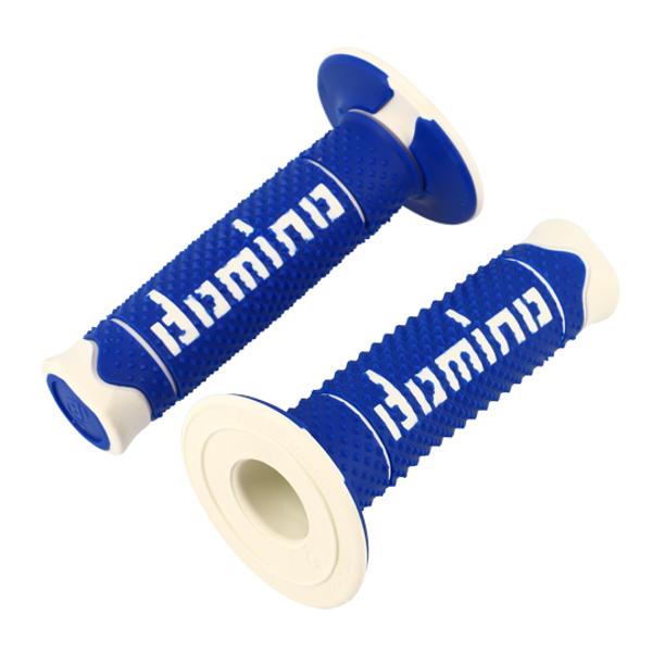 GRIPS DOMINO A260 CROSS/ENDURO BLUE/WHITE (PAIR) 120MM