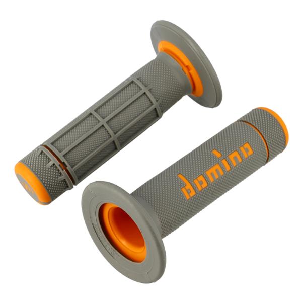 GRIPS DOMINO A020 CROSS DOUBLE DENSITY GREY/ORANGE (PAIR) 118MM