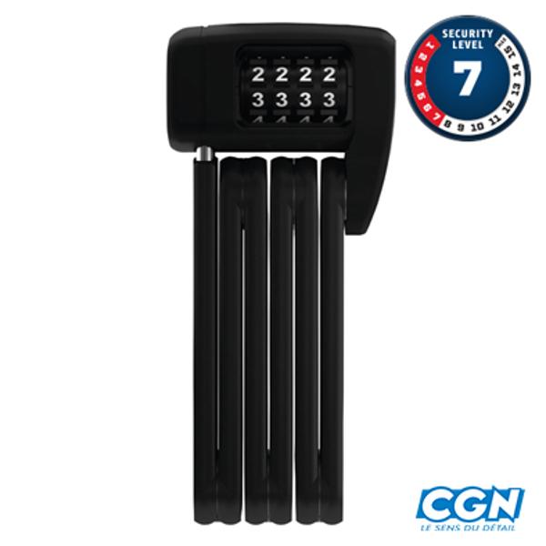 BICYCLE LOCK -FOLDING- BY CODE L 60cm ABUS BORDO COMBO LITE MINI 6055C/6 0 BLACK  + BRACKET S