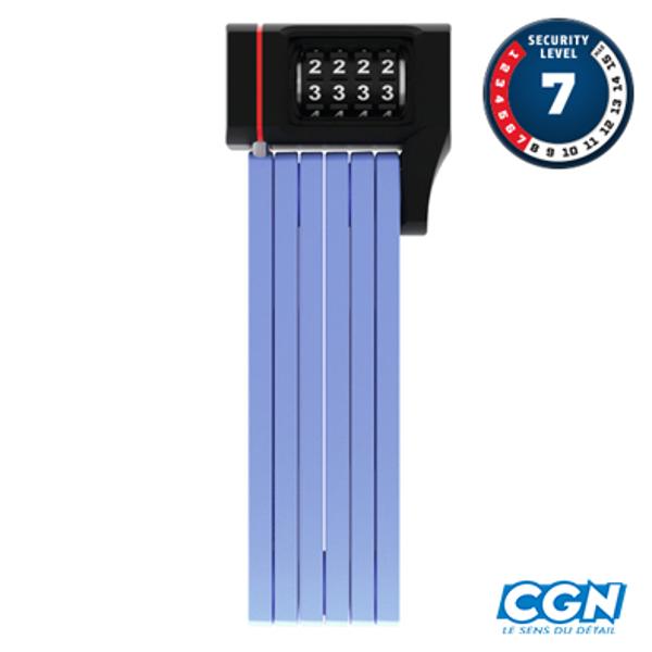 BICYCLE LOCK -FOLDING- BY CODE L 80cm ABUS BORDO UGRIP 5700C/80 BLUE + S UPPORT
