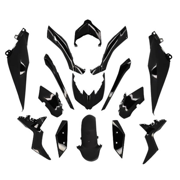 CARROSSERIE / CARENAGE MAXI SCOOTER TUN'R KIT 125 / 300 YAMAHA XMAX 2018-> NOIR BRILLANT (15 P