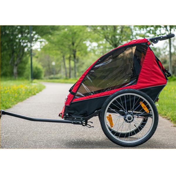 REMORQUE / POUSSETTE ENFANT 2EN1 OPTIMIZ -FIX.MOYEU- 2 ROUES 20'' CHASSIS ALU / L71xl56xH60