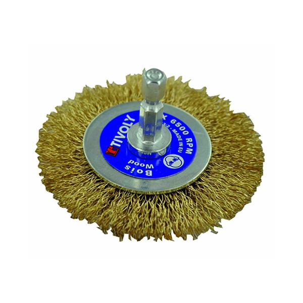 BROSSE CIRCULAIRE TIVOLY FIL ACIER LAITONNÉ DIA.70