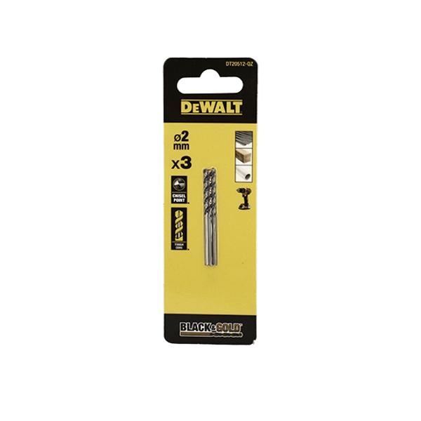BROCA DEWALT HSS-G GOLD&NEGRO DIÁ. 2X24X49MM (X1)