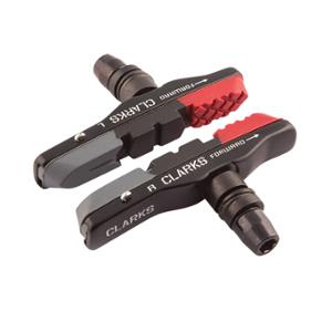 BRAKE SHOES MTB CLARKS BY SCREW V-BRAKE ASYMETRIC TRI-GUM 72MM BLACK/RED/GREY (PR)