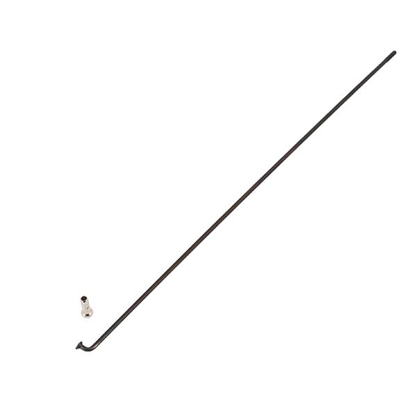 SPOKE 2.3 MM STAINLESS STEEL NOIR  L255 WITH NUT (X1) MACH1 CYCLO/MOTO/E-BIKE