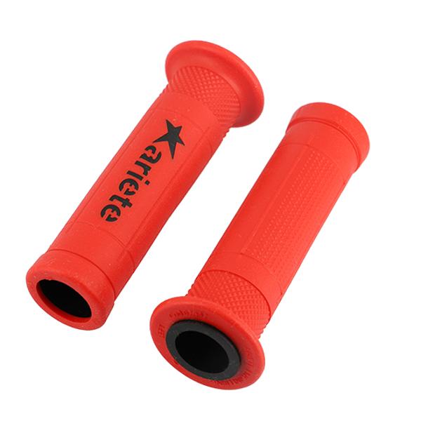 REVETEMENT / POIGNEE ARIETE ARIRAM ROUGE / NOIR (PR)  - 120MM - DEBOUCHE POUR EMBOUT DE GUIDON