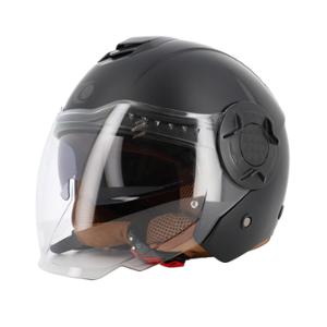 HELMET - OPEN FACE DOUBLE VISOR TRENDY JT-406 DV BLACK MAT/BROWN T5 7-58 M - CE 22-06