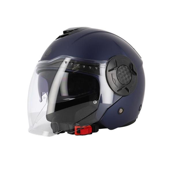 HELMET - OPEN FACE DOUBLE VISOR TRENDY JT-406 DV BLUE METAL MAT T5 9-60 L - CE 22-06