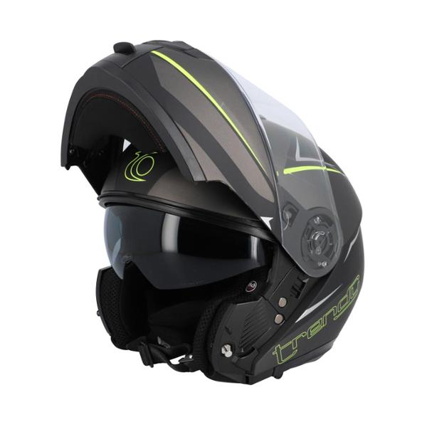 CASQUE INTEGRAL MODULABLE TRENDY MT-706 DV GRIS ANTHRACITE / J.FLUO MAT T53-54 XS - ECE22-06