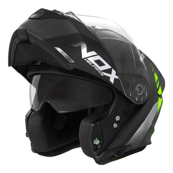 CASQUE MODULABLE NOX N960 CRUZR NOIR MAT / JAUNE FLUO T53-54 XS