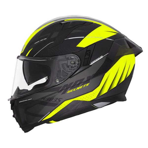 CASQUE INTEGRAL DOUBLE ECRAN NOX N303-S VEKTRA NOIR MAT / JAUNE FLUO T61-62 XL