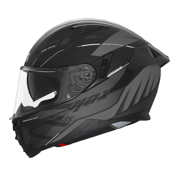 CASQUE INTEGRAL DOUBLE ECRAN NOX N303-S VEKTRA NOIR MAT / ARGENT T53-54 XS