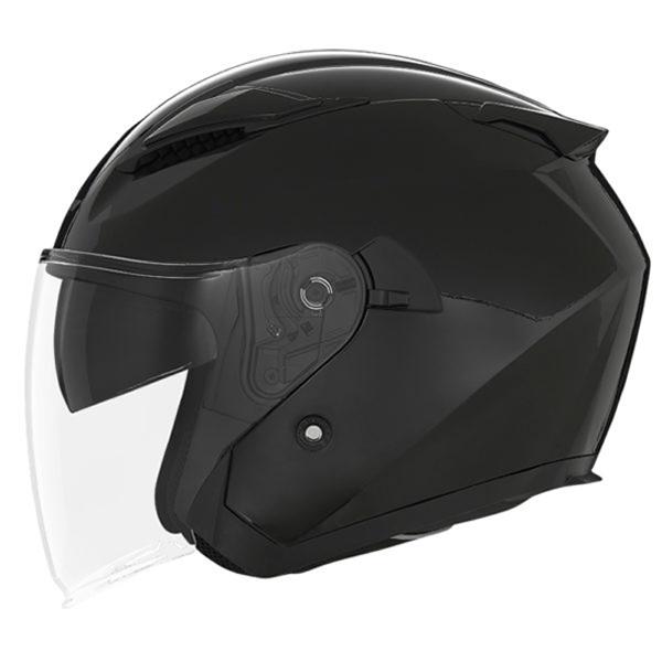 CASQUE JET DOUBLE ECRAN NOX N129  NOIR BRILLANT  T53-54 XS