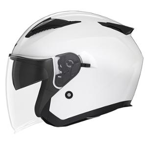 CASQUE JET DOUBLE ECRAN NOX N129  BLANC PERLE T53-54 XS