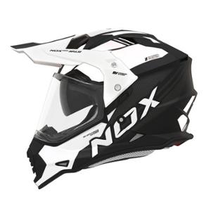 CASQUE CROSS DOUBLE ECRAN NOX N312 IMPULSE NOIR MAT / BLANC T59-60 L