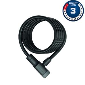 ANTIR BICICLETA CANDADO ESPIRAL CON LLAVE D10 X 1.80M ABUS PRIMO 5510K NEGRO SIN SOPORTE
